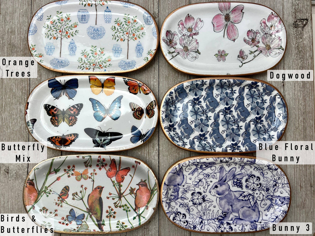 Michelle Allen Designs - Ceramic Jewelry tray- large: Large Peony