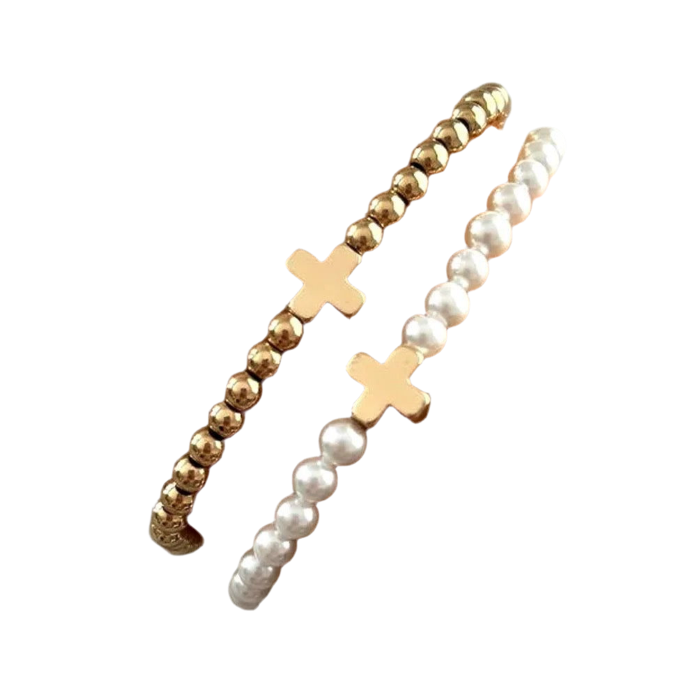 Deep South Originals Inc. - Gracie Cross Bracelet ~ Deep South Originals: Pearl