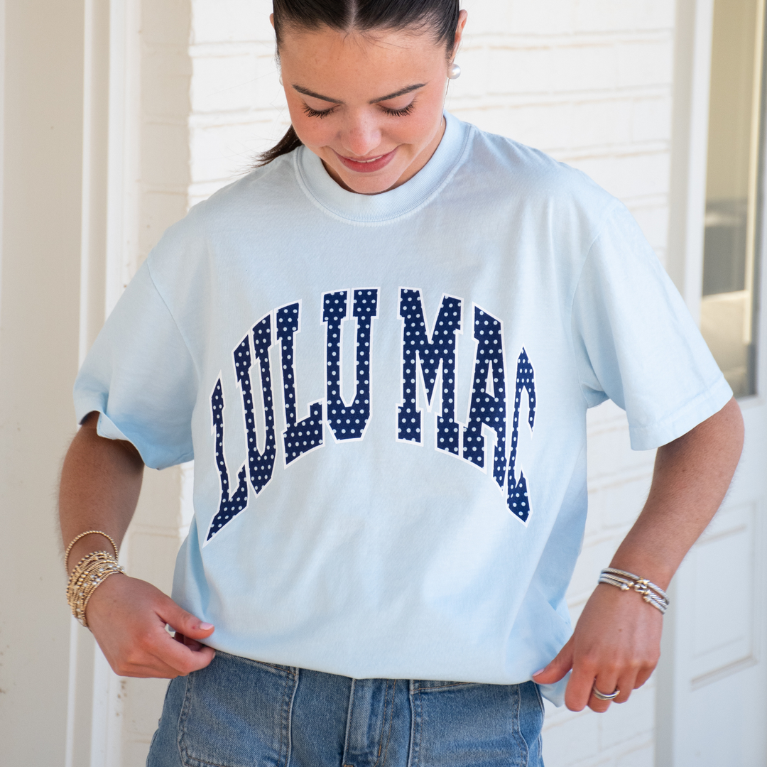 Girlie Girl Originals - LM-PD-1001 Polka Dot Adult Chambray Comfort Colors Tee: Chambray / Small
