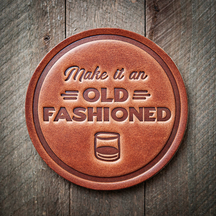Sugarhouse Leather - Make it an Old Fashioned Leather Coaster