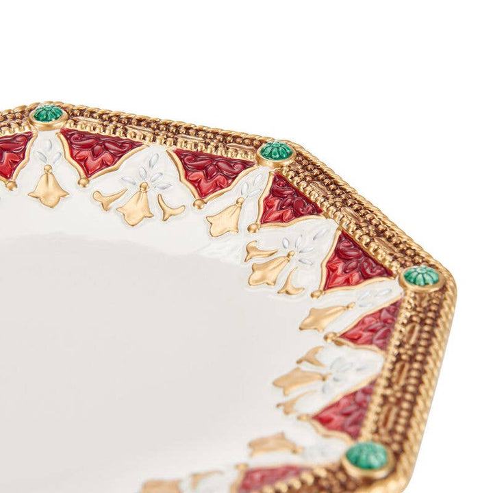 Fitz and Floyd® Mikasa® Pfaltzgraff® - Fitz & Floyd Noel Holiday Sm Platter 13.75In Gift Box Pkg: RED / EARTHENWARE