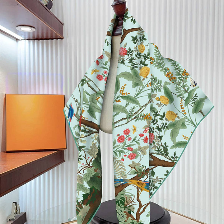ACCITY - Jungle Birds Twill Silk Travel Sun Scarf_CWASC04082: TYPE3 / (OS) 1