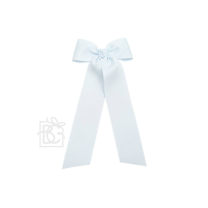 Beyond Creations, LLC - FLAT BOW W/ 7" STREAMERS ON ALLIGATOR CLIP: 3.5" W/ 7" Streamers / POWDER BLUE
