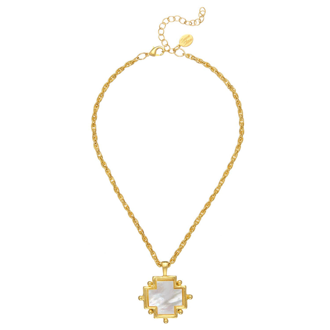 Susan Shaw - Mother of Pearl Cross Necklace