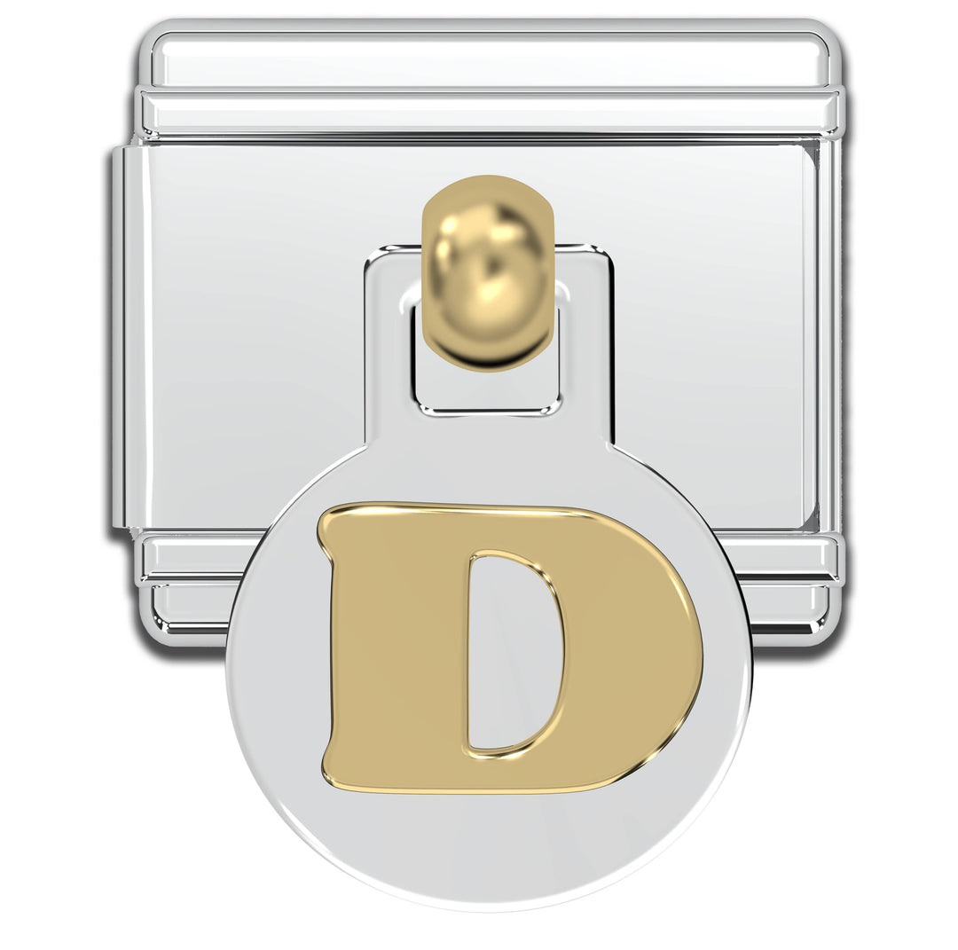 Natalia - Italian Charm Letters A-Z - 9mm Gold Dangle Bracelet Charms: C