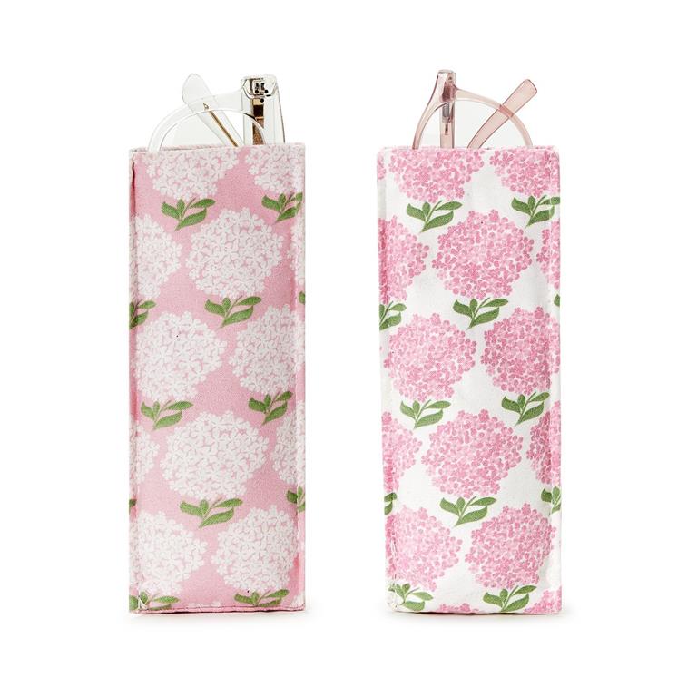 Pink Hydrangea Print Standing Eyeglass / Accessory Holder In 2 Colors