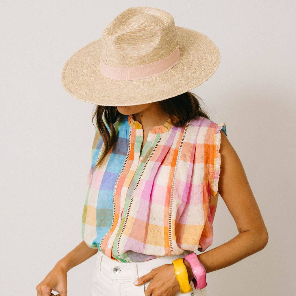 Sunshine Tienda - Rainbow Plaid Augustine Top: L