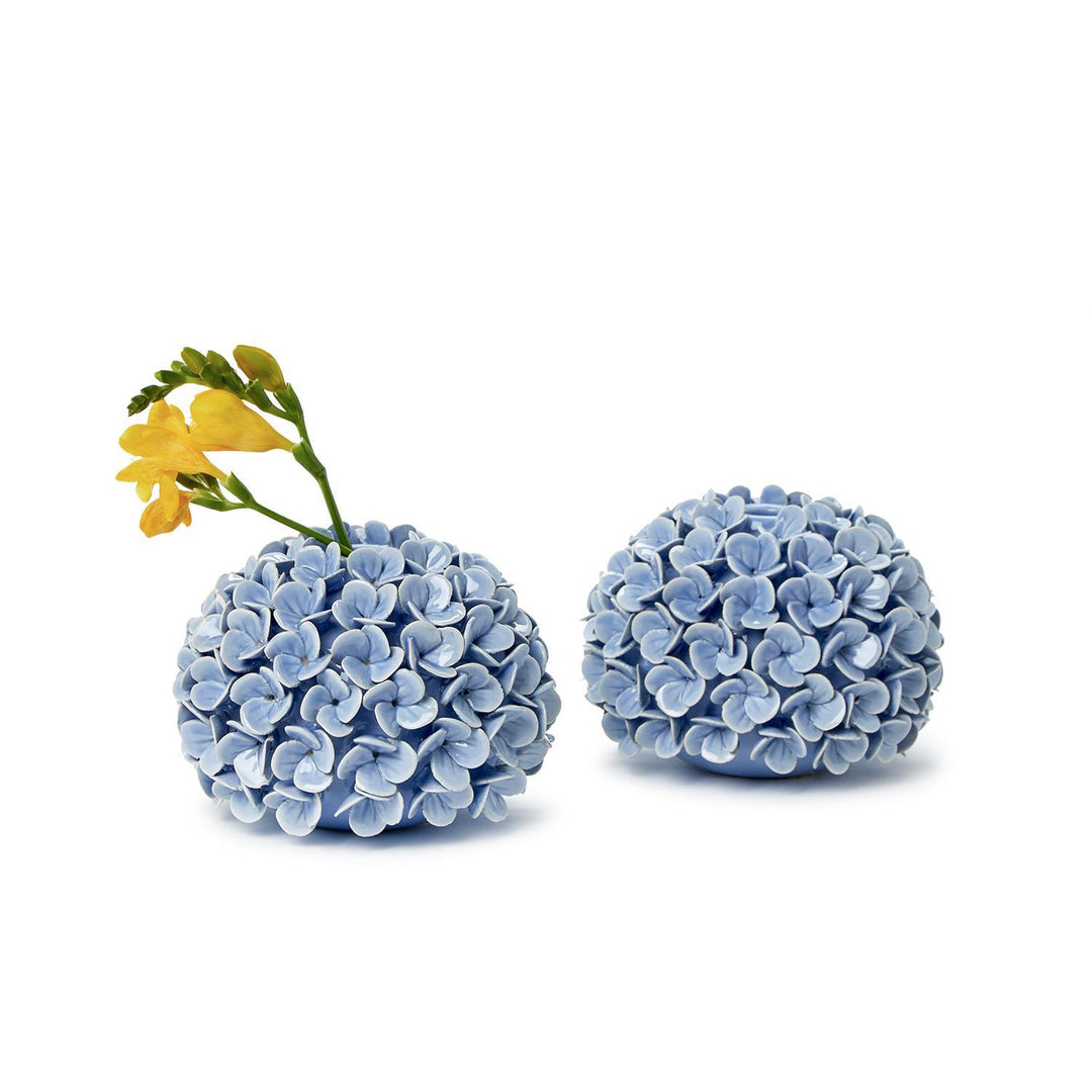 Blue Hydrangea Flower Bud Vases / Taper Candleholders (Price Is For 1)