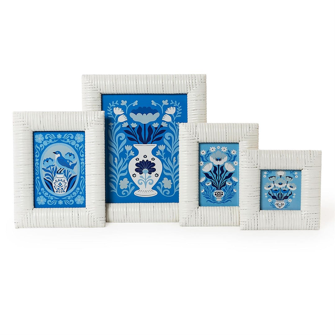 Chinoiserie Blue and White Framed Wall Art Includes