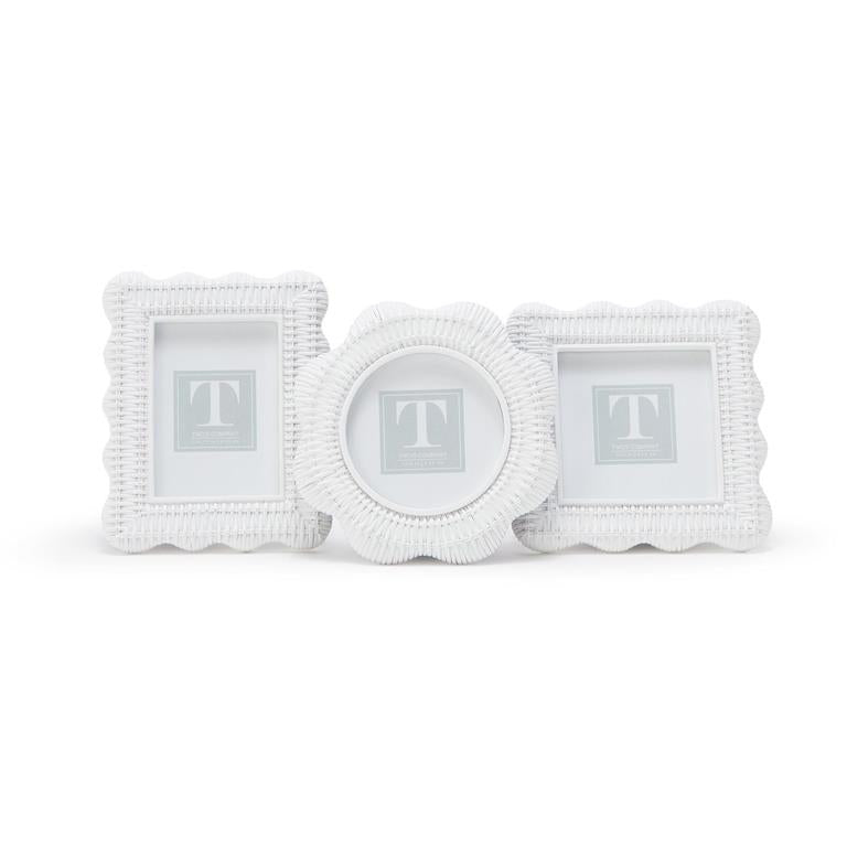 Scalloped Rattan Weave Frames