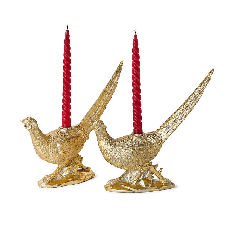 Golden Pheasant Taper Candleholder