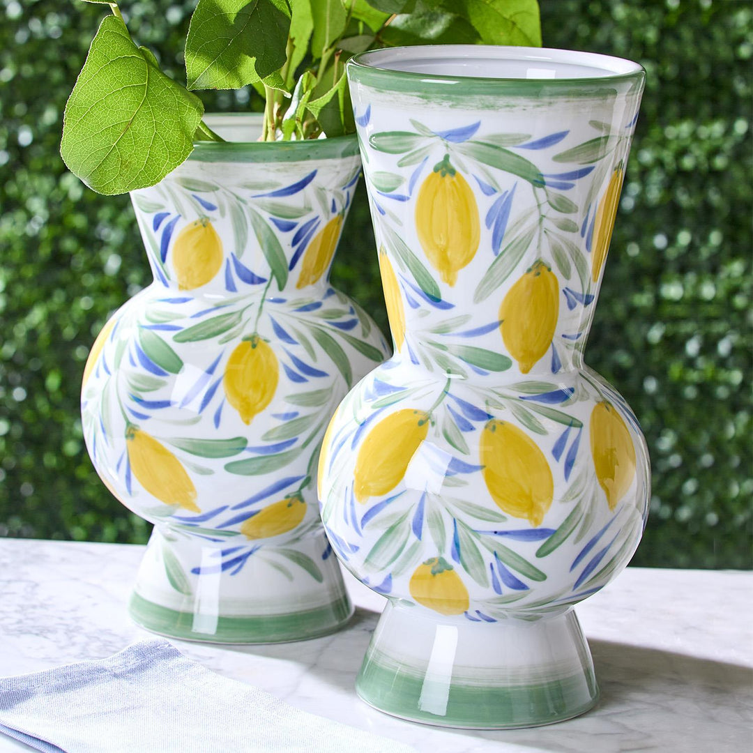 Hand-Painted Lemon Vases -Come in 2 Shapes