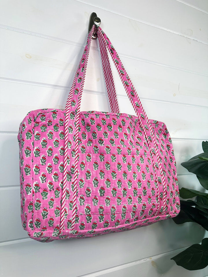 Folklore Couture - Quilted Duffle Bags | Block Print | Weekender Bag | Floral
