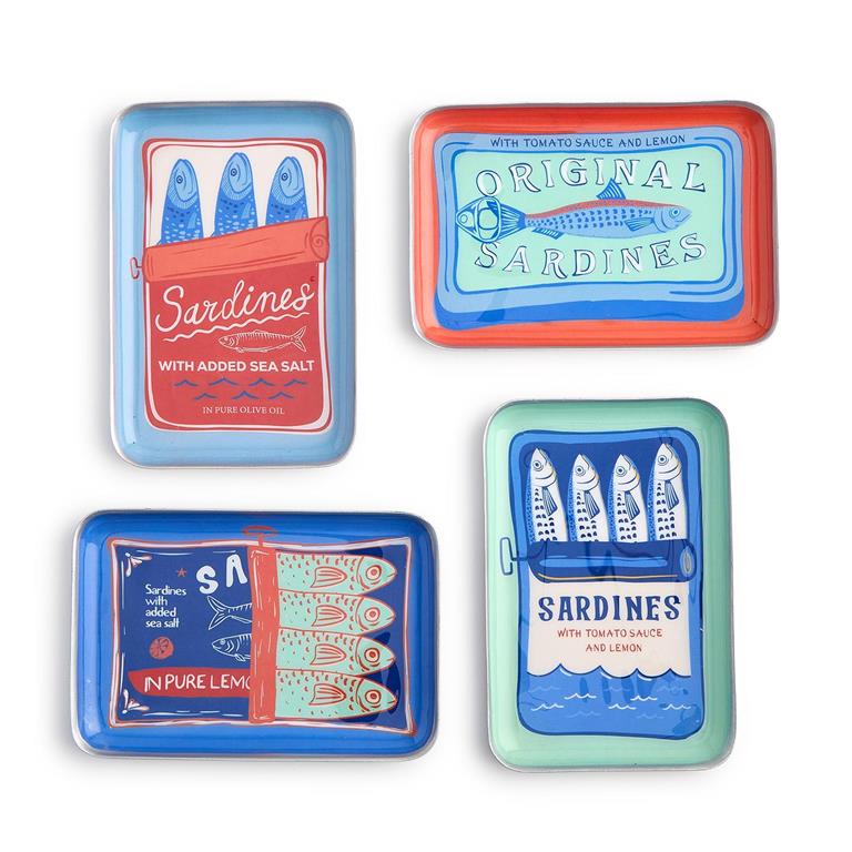 Sardines Metal Trinket / Desk Trays In 4 Designs