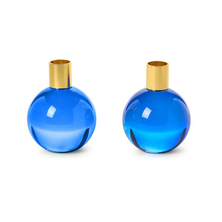 Color Pop Blue Taper Candleholders