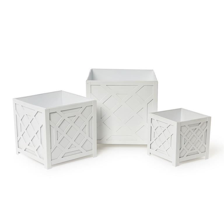 Laser Fretwork Square Metal Planters