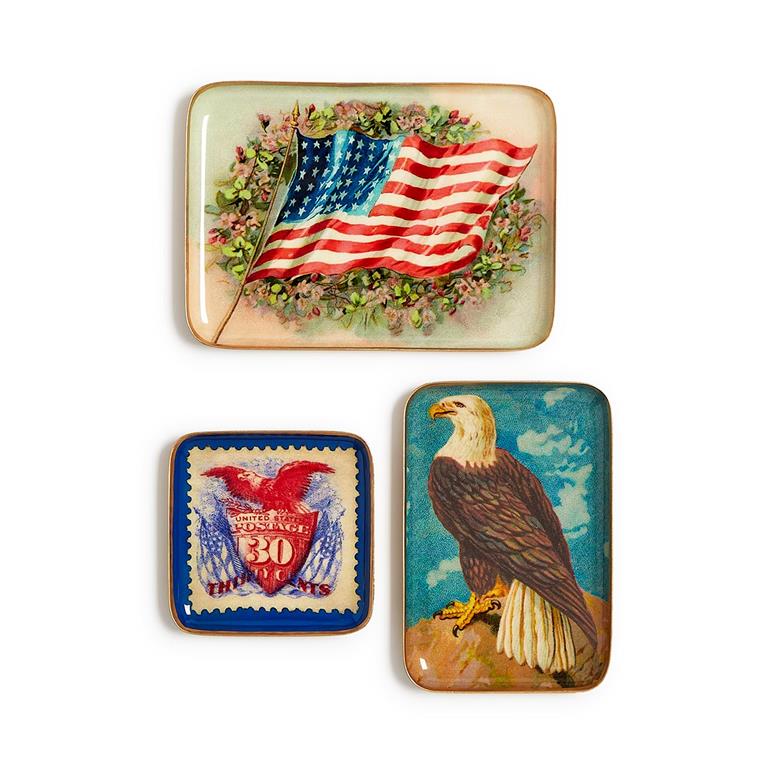 Vintage America Metal Trinket / Desk Tray Includes 3 Designs