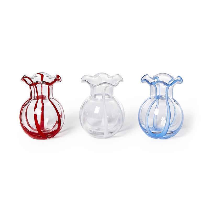 Ruffled Ribbon Vase Asst 3 Colors Sold Separtely