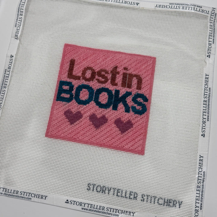 Storyteller Stitchery - Lost in Books — Modern Needlepoint Kit (Small Design)