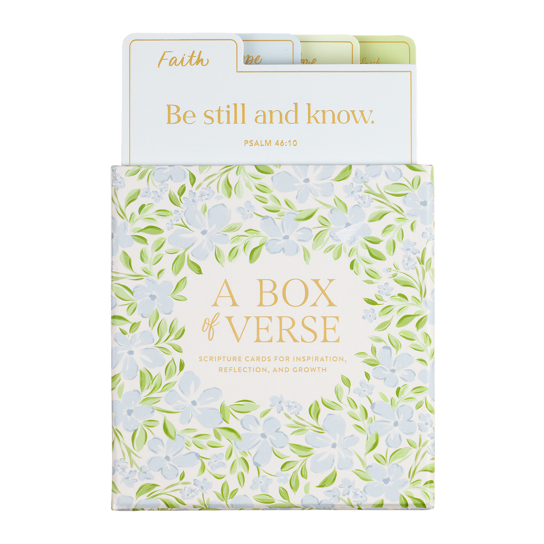 Blue Green Floral Box Of Verse 5x7