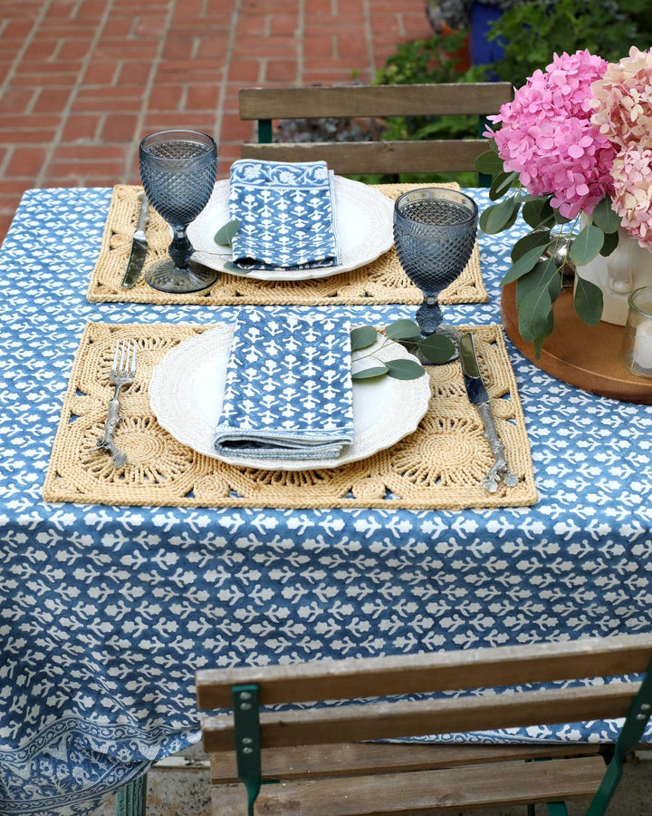 PACIFIC & ROSE TEXTILES - Tablecloth Charlotte Indigo: 60x125