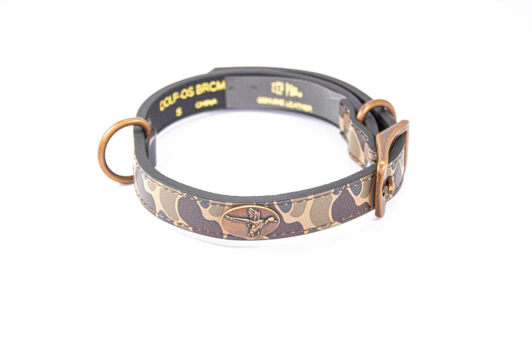 Zep-Pro - Mallard Hunting Old School Camo Leather Dog Collar: Medium 17"-21"
