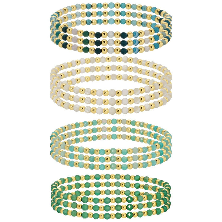 Splendid Iris -  3mm price is for 1 bracelet beaded bracelets alternating stones: Blue