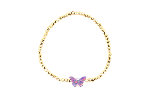 Kids Butterfly Bracelet: Fuschia / Gold Filled
