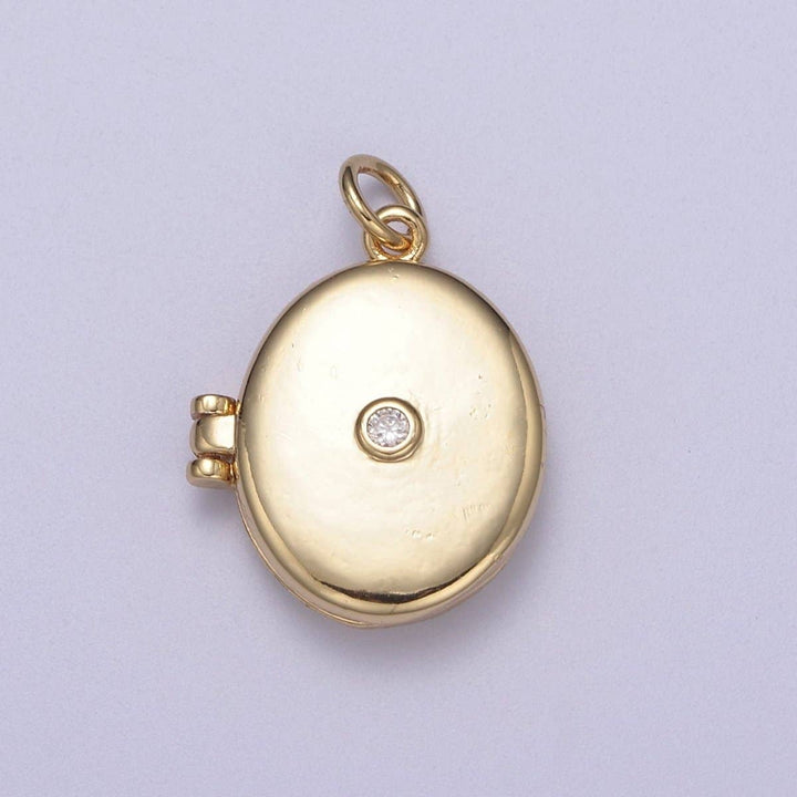 Aim Eternal - Classic Gold Filled Oval Locket Photo Locket, Minimalist Jewelry, Necklace Pendant for Jewelry Making supply C-386