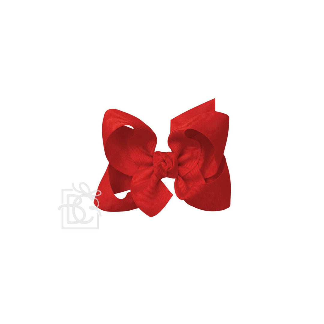 Beyond Creations, LLC - SIGNATURE GROSGRAIN BOW ON CLIP: 4.5" Large - 1.5" Ribbon on Alligator Clip / RED
