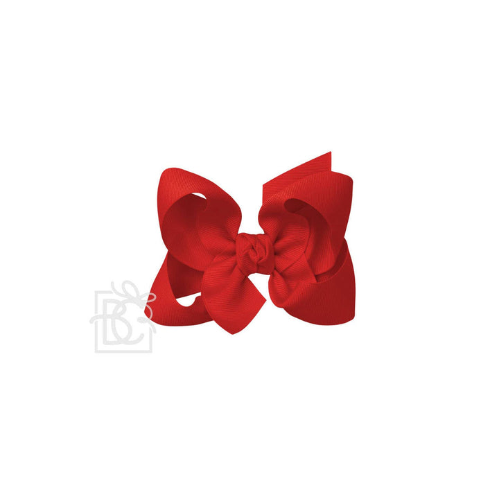 Beyond Creations, LLC - SIGNATURE GROSGRAIN BOW ON CLIP: 4.5" Large - 1.5" Ribbon on Alligator Clip / RED