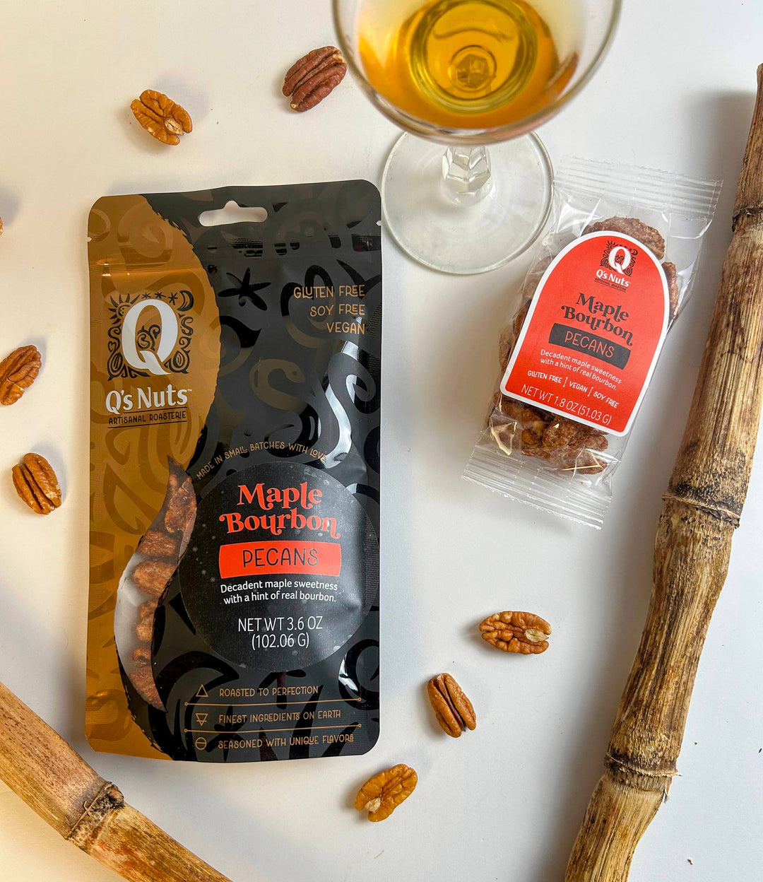 Q's Nuts, LLC - 1.8 oz Maple Bourbon Pecan
