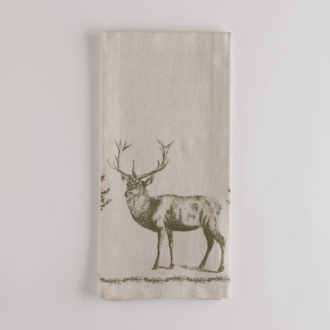 Into the Woods Stag Dishtowel