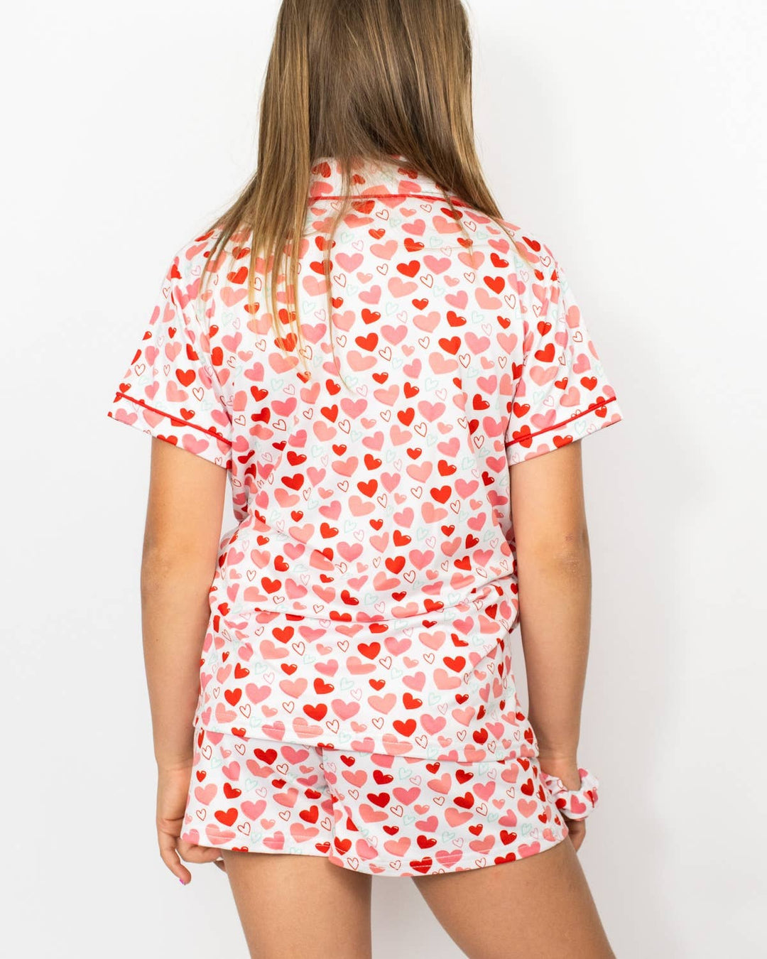 The Royal Standard - Girl's All You Need is Love Sleep Shorts Set   White/Pink/Red   Set of 3   -Asst.: Small (6-7)