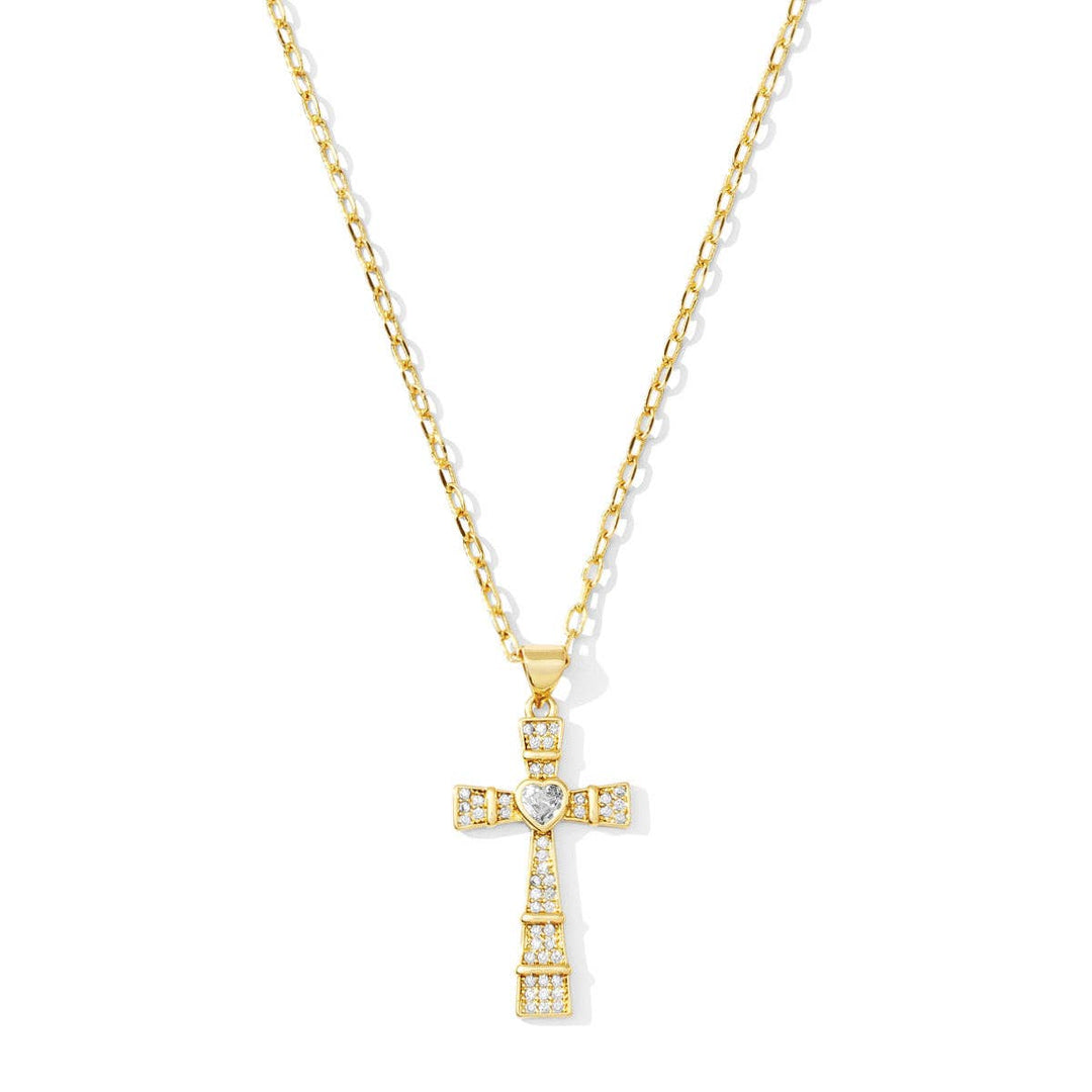 Splendid Iris - SALE - Lovely Cross Pendant Necklace: Silver