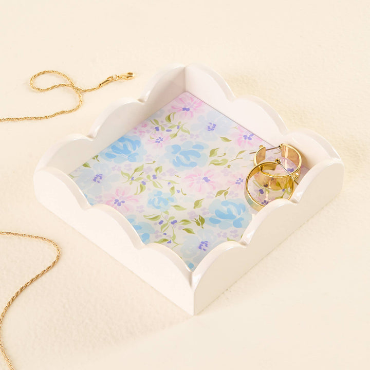 The Darling Effect - Scallop Trinket Tray-Secret Garden Blue