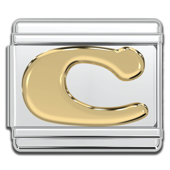 Natalia - Italian Charm Letters A-Z - 9mm Gold Bracelet Charms: O