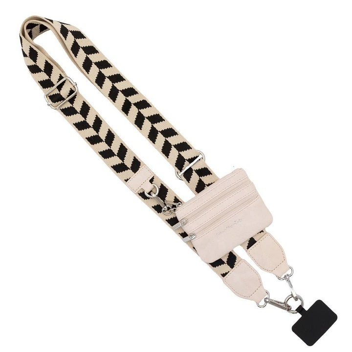 Save The Girls - Clip & Go Strap w/Zippered Pouch Chevron: Green/Cream Chevron
