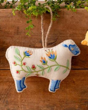 Embroidered Ornaments -Rabbit, Sheep, Chick