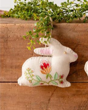 Embroidered Ornaments -Rabbit, Sheep, Chick