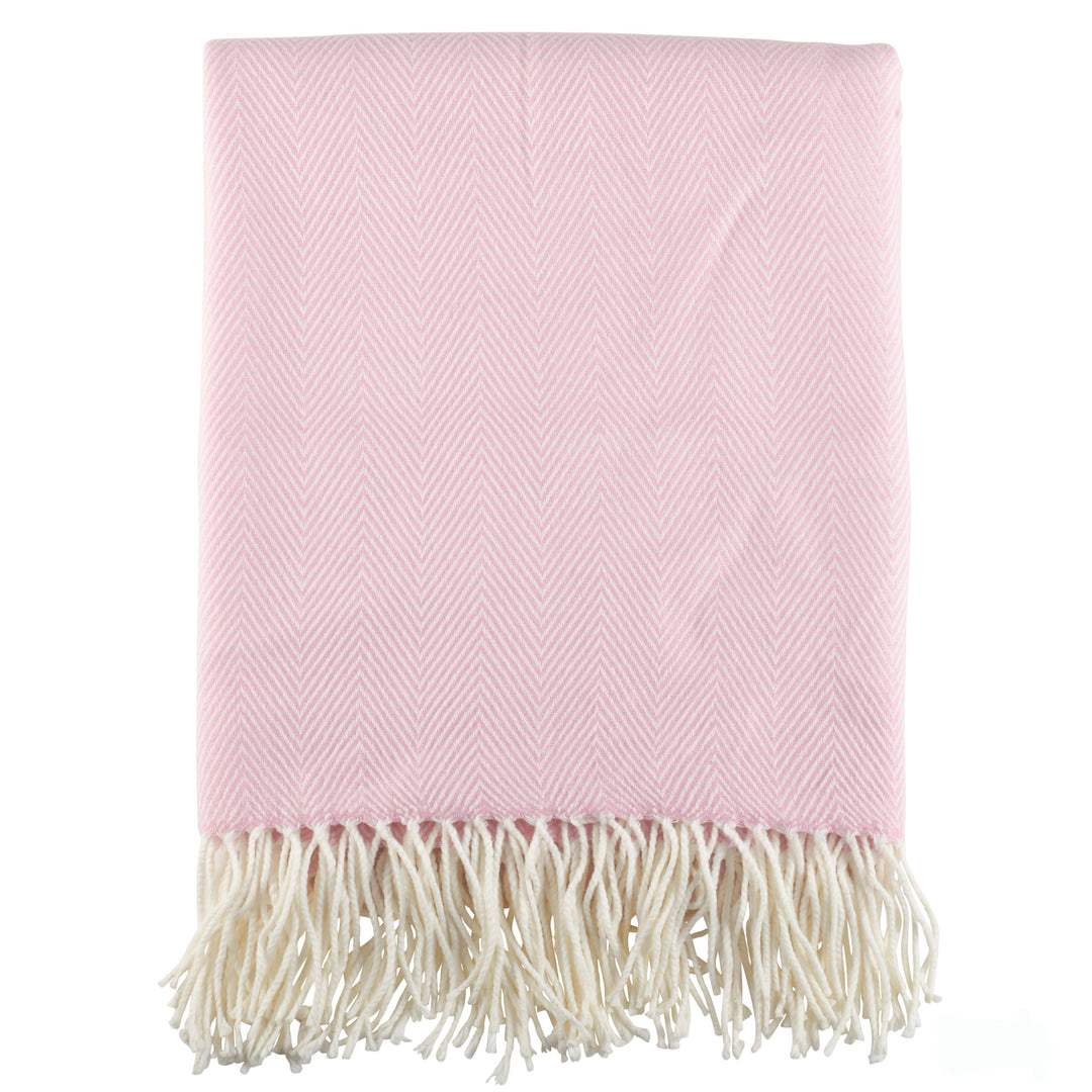 Saro Lifestyle - Herringbone Throw: Pink / 50"x60"