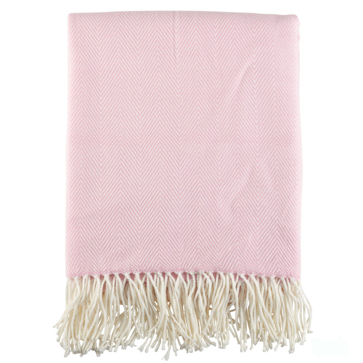 Saro Lifestyle - Herringbone Throw: Pink / 50"x60"