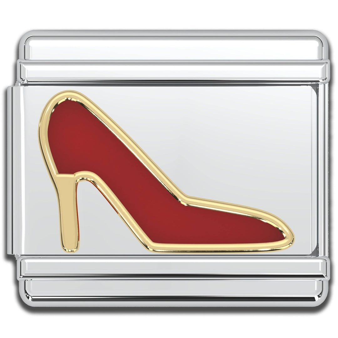 Natalia - Italian Bracelet Charm - Red High Heel 9mm Links