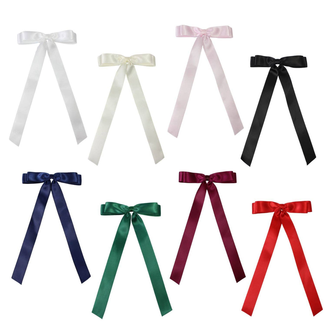Beyond Creations, LLC - 7/8" SATIN LAYERED TAIL BOW ON ALLIGATOR CLIP: Millennium Blue