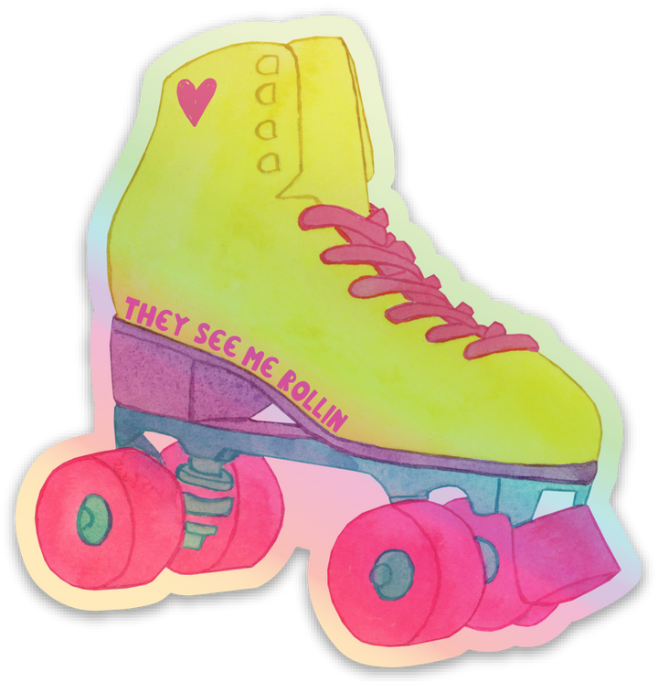 R is for Robo - Roller Skates Sticker Retro Stickers Nostalgia Vinyl Sticker