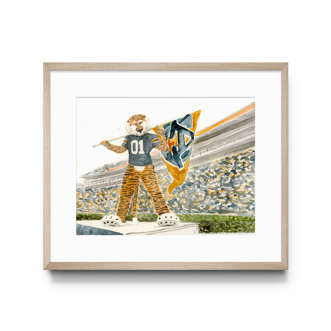 Gracefully Made Art - Auburn University Aubie Print, Collegiate, Game day: 5x7