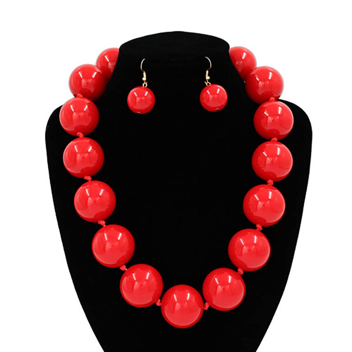 Sensibling Corp. - Chunky Ball Beaded Statement Necklace: Light Blue