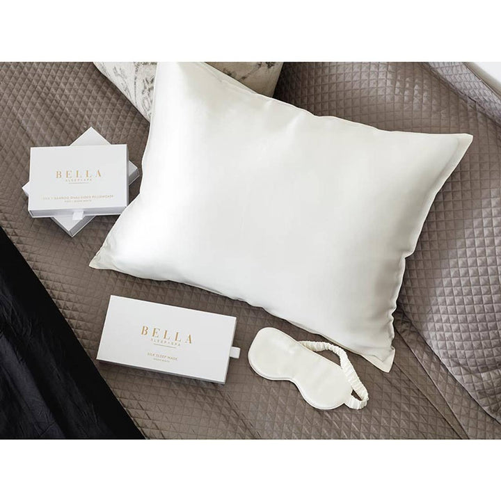 Angle - Dual-Sided Silk + Bamboo Pillowcase - King - Warm White