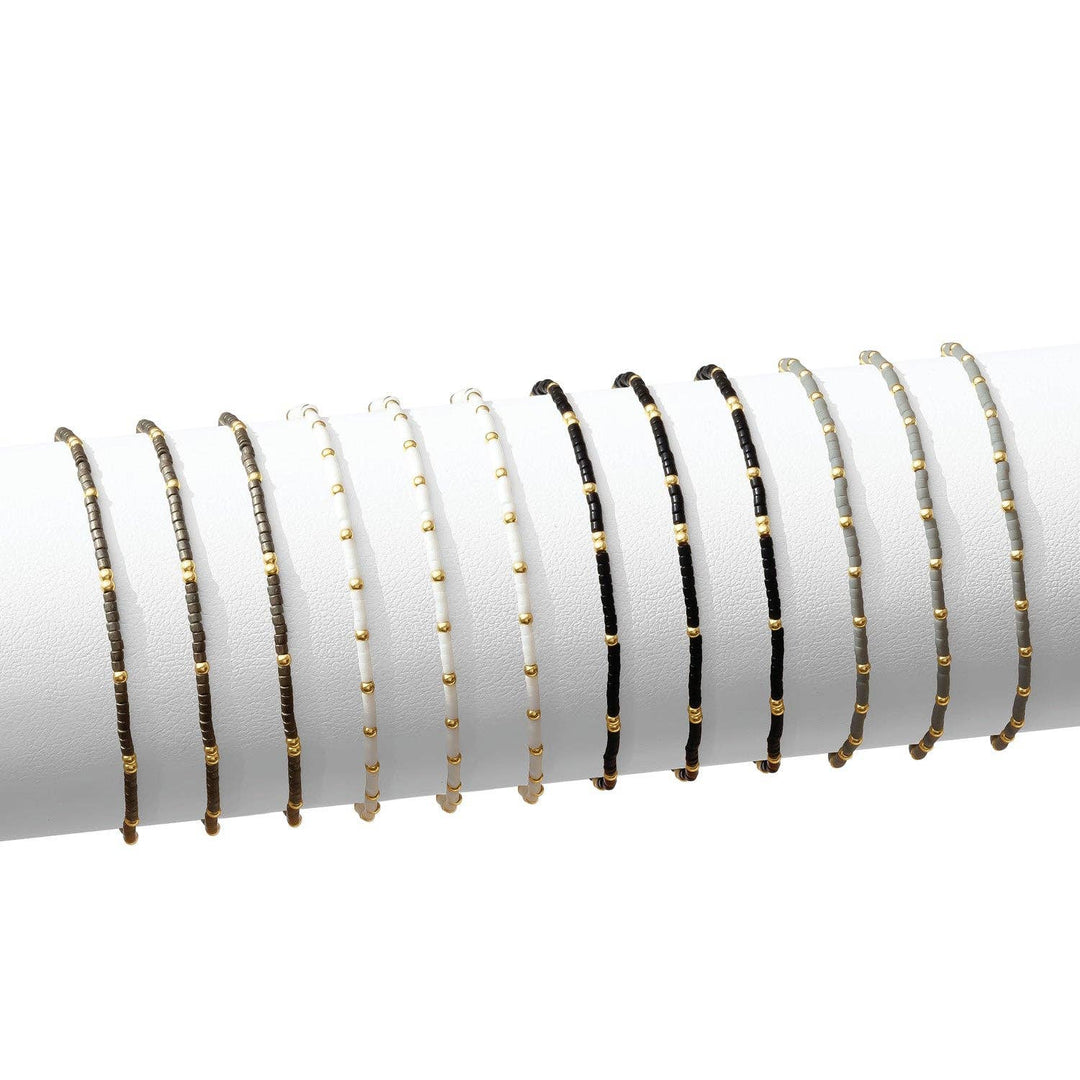 Splendid Iris -miyuki delica stretch bracelets: Soft Colors