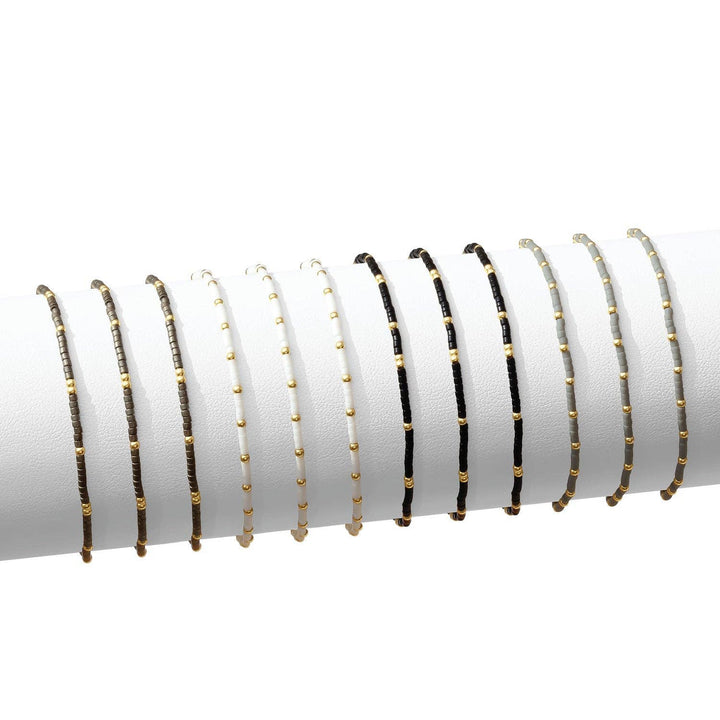 Splendid Iris -miyuki delica stretch bracelets: Soft Colors